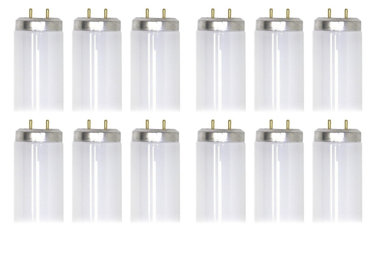 (quantity of 12) GE Lighting 88805 48 inch 32W T8 Linear Fluorescent Tube, 4100K color temp, F32T8SPP41WP