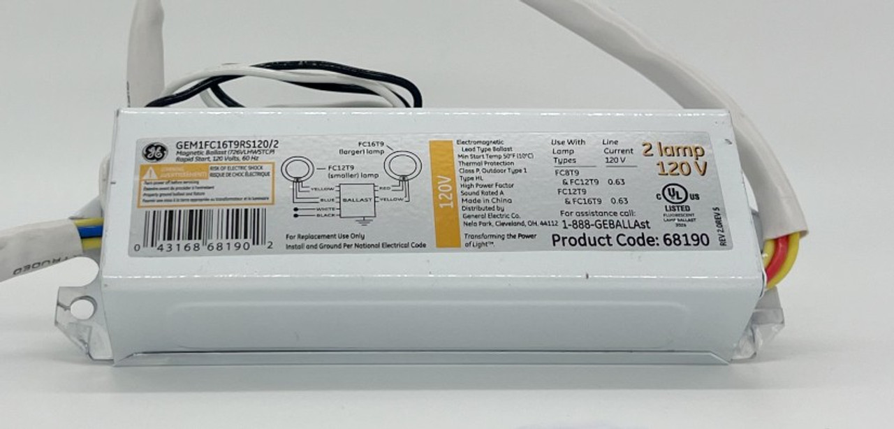 GE LIGHTING Magnetic Ballast LFL Lamps,108 to 305V GEM1FC16T9RS120 #68190