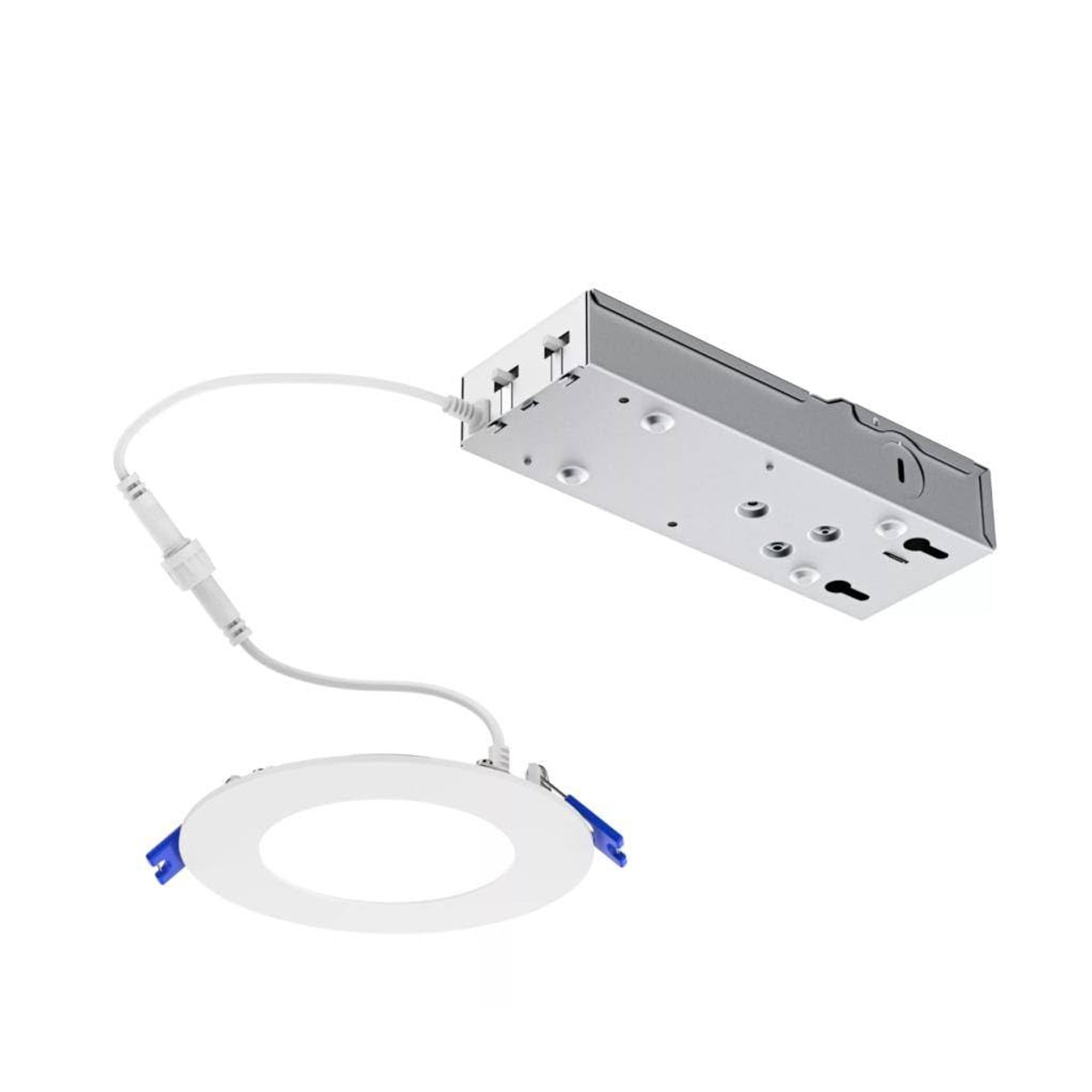 Philips Lightolier LED Flat Downlight, 8 inch round wafer, 1300 lumen, 18 watt, TRIAC Dimming, Field Selectable Color Temp (2700K, 3000K, 3500K, 4000K, 5000K), White, 120V, wafer thin,  FD8R13ESCT1W 