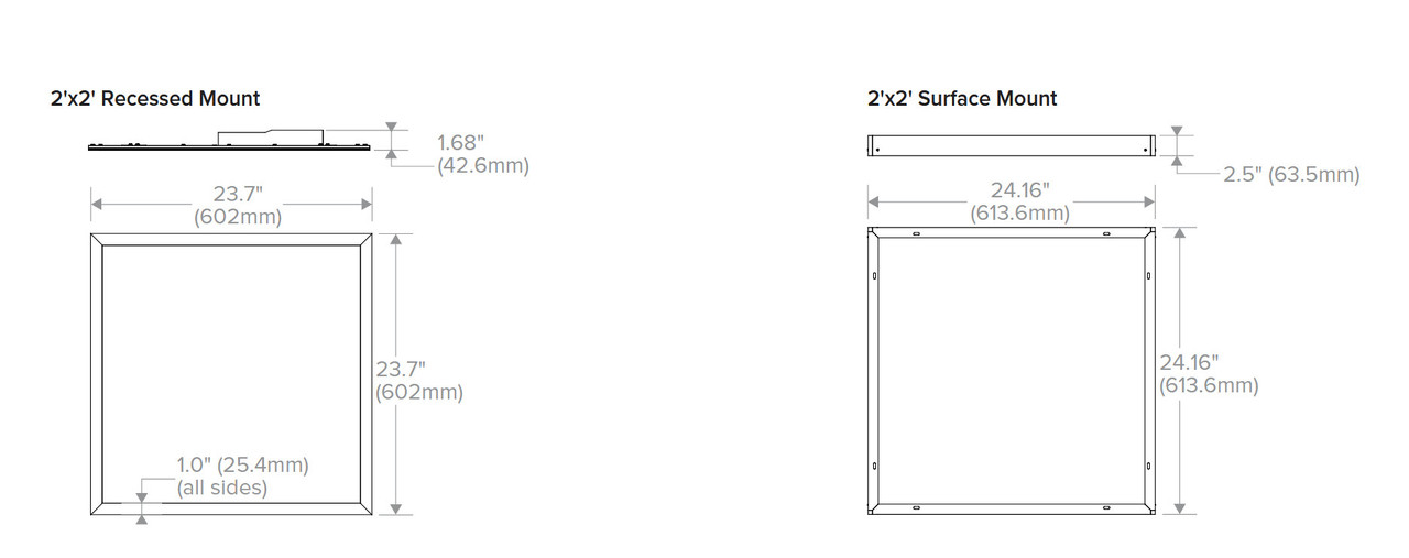 Hubbell Columbia Lighting CFP22-LSCS Edge-Lit Flat Panel LED Light, 2 ft by 2 ft, Selectable Color Temperature, Selectable lumens, 120-277V, 0-10V Dimmable
