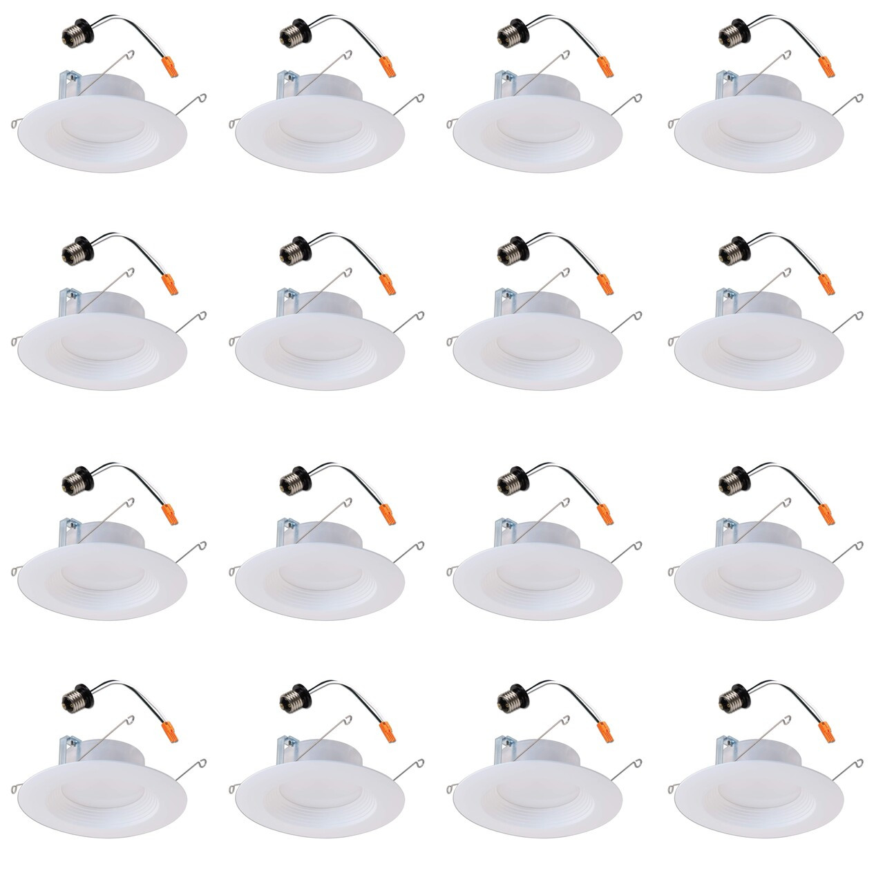 (case of 16) Halo 5-inch and 6-inch Integrated LED Recessed Ceiling Light 90 CRI, California Title 20 Compliant Retrofit Downlight Trim, 2700K Warm White, 730 lumens, 8 watts