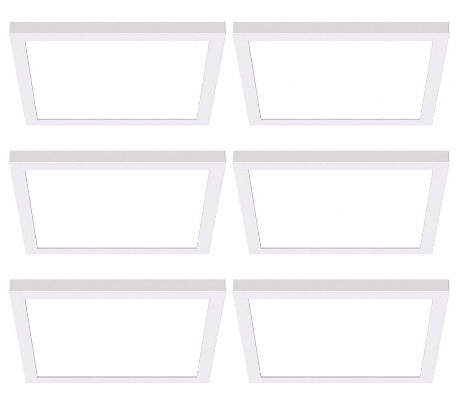 (case of 6) Hubbell Litebox Edge-Lit Surface LED Downlight, 8 inch square, white, Selectable Color Temperature, 1750 lumens,  20 watts, 120-277V, 0-10V Triac Dimming, LBSES-8SQD-RM- CS9-WH