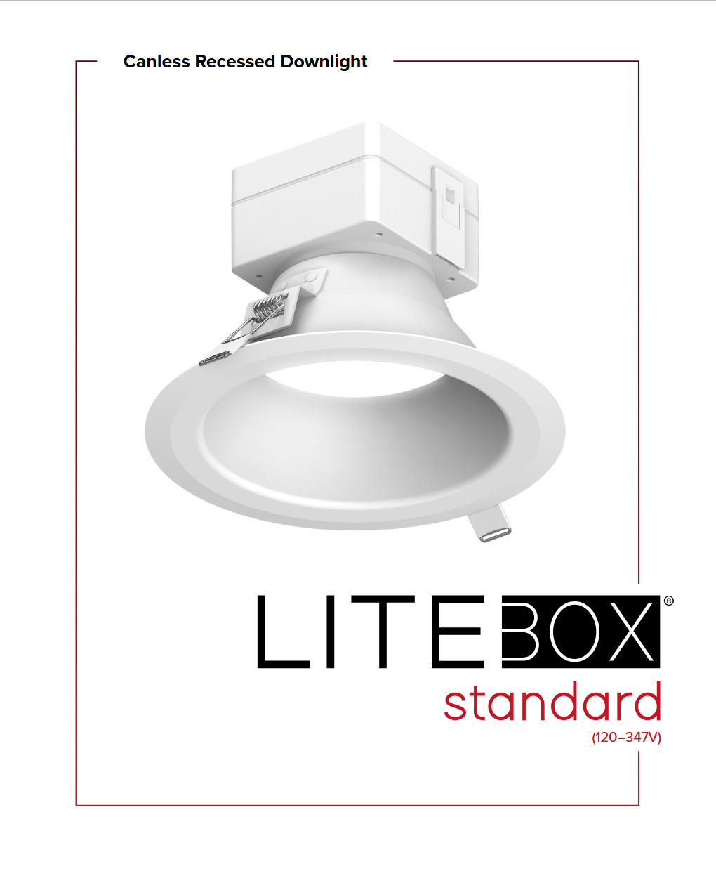 (case of 8) Hubbell Canless LED LiteBox Downlight, 8 inch round, 3000 lumen, warm white selectable (2700K, 3000K, 3500K) 90 CRI, 37 watt, Dimmable, 120-277V, Matte White, LBRST-8RD-M_30LWWCS9-WH