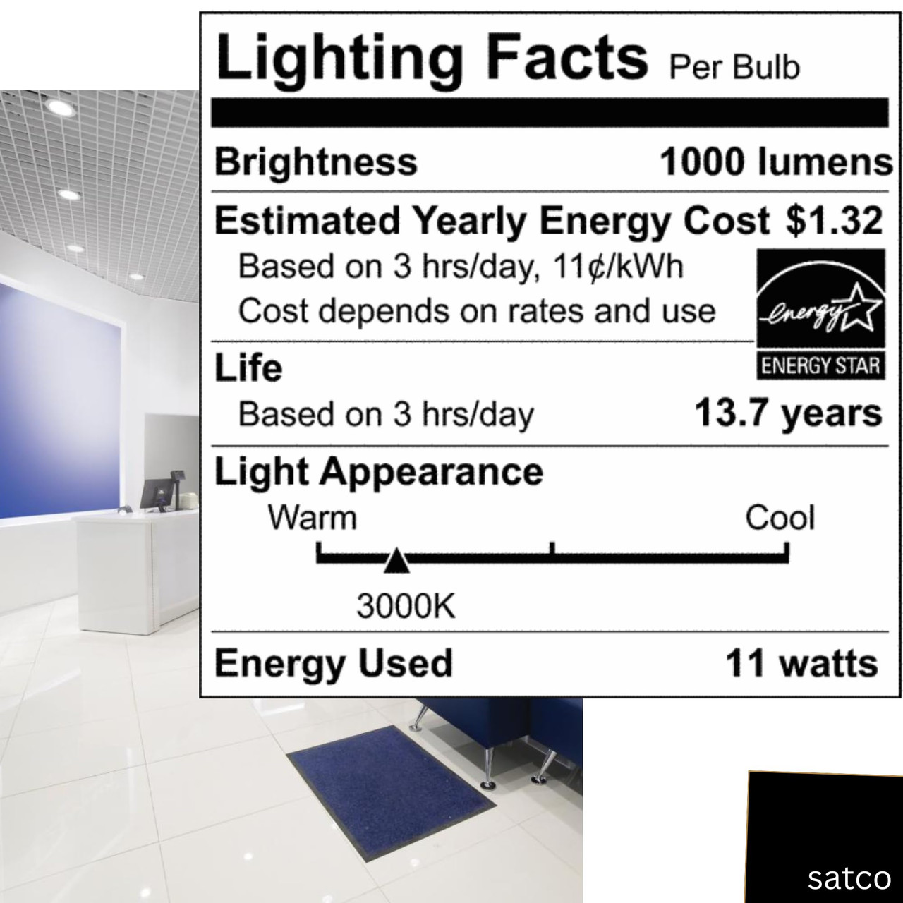 Satco LED PAR38 Lamp 11.5W 90W Equivalent 3000K Soft White 90+ CRI 40° Beam Angle Dimmable Medium Base 120V Clear Finish – Part S22216 (6 Pack)