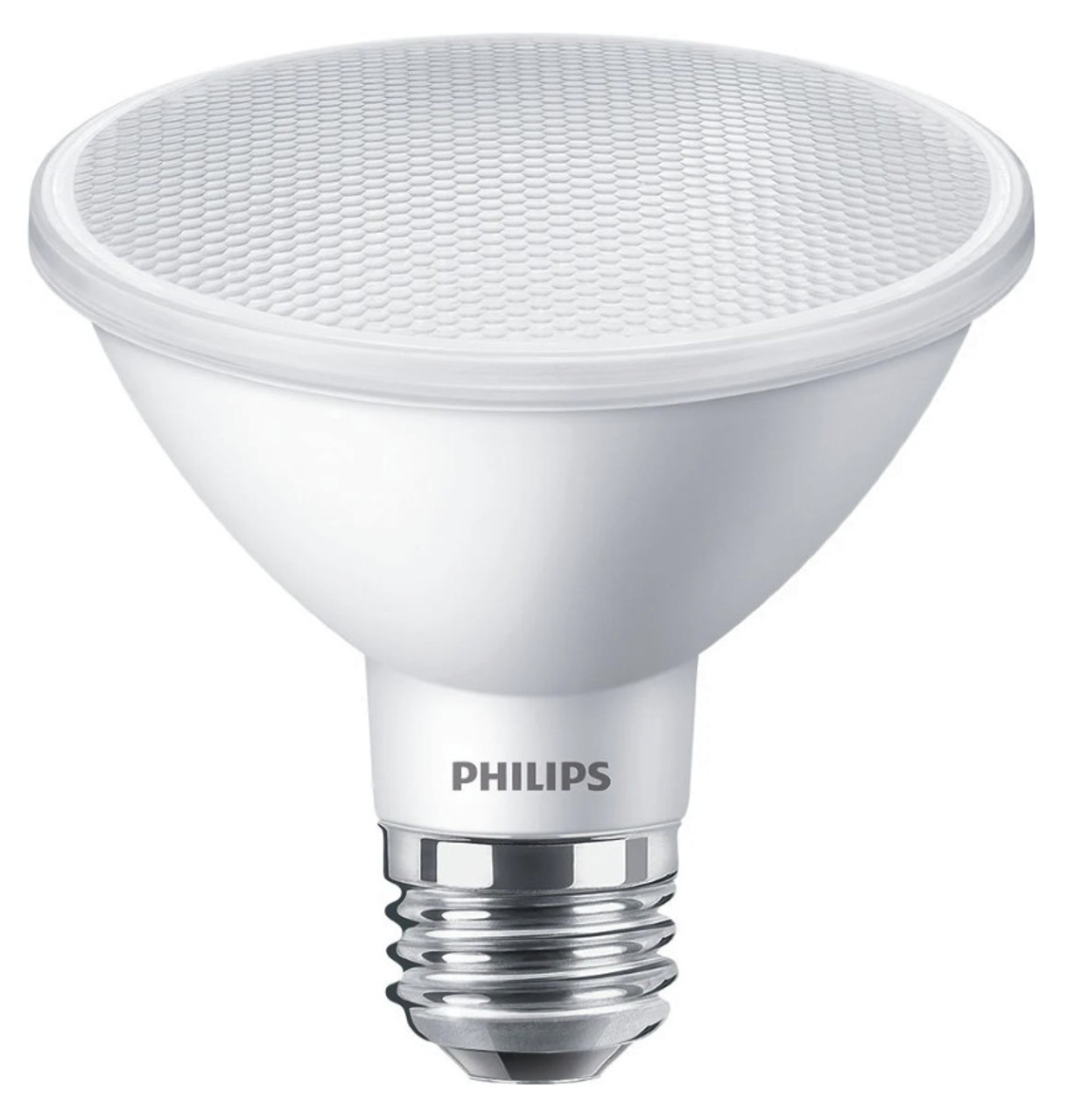 Philips LED PAR30S Narrow Flood/Spot, Neutral White Light, 9.4 watts, 850 lumens, 3500K, 25 degree beam angle, Dimmable, Medium Base