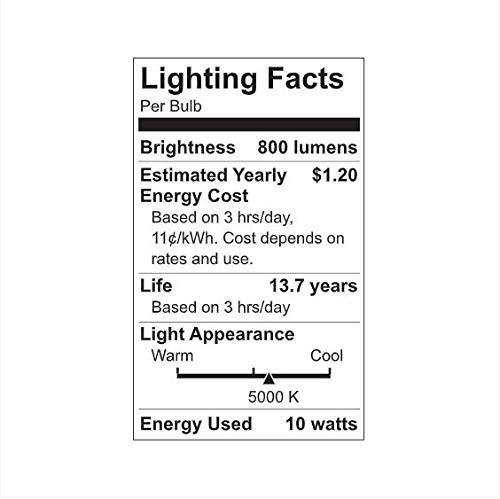 GE Lighting LED Light Bulb, A19, 60-Watt Replacement, Daylight, 4-Pack LED Light Bulbs, Medium Base, Dimmable