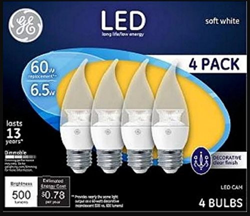 General Electric GE LED 7W SW Clear Medbse Deco 4pk 94872