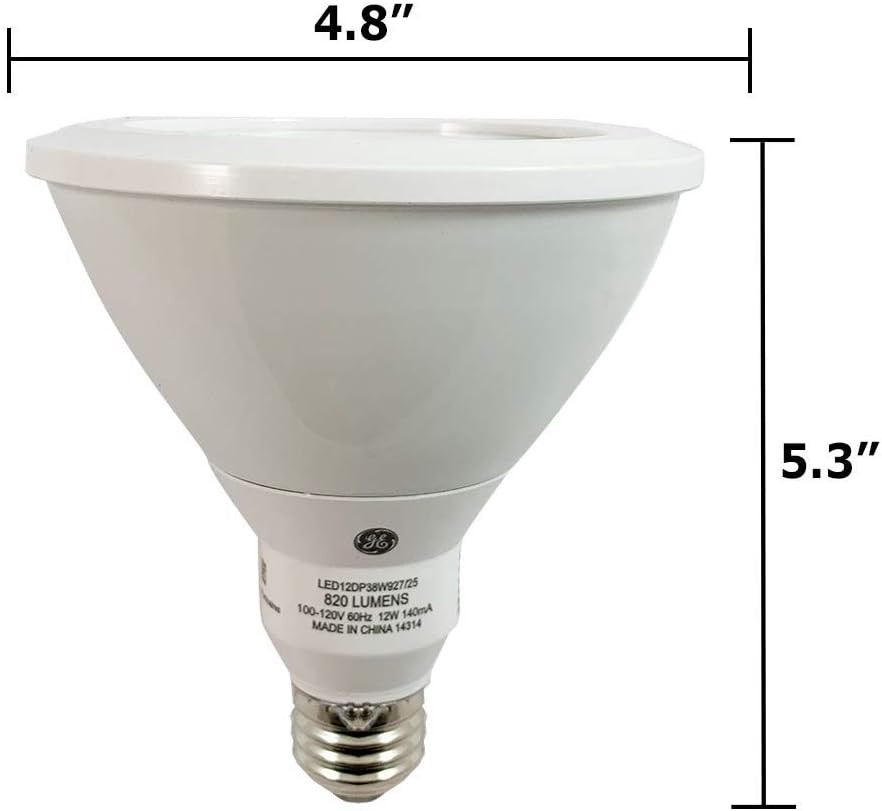 (case of 6) GE LED PAR38 - 12 Watt - 820 lumens-- 90W Equal - - 40 Deg. Flood - 2700K Warm White - GE 63343