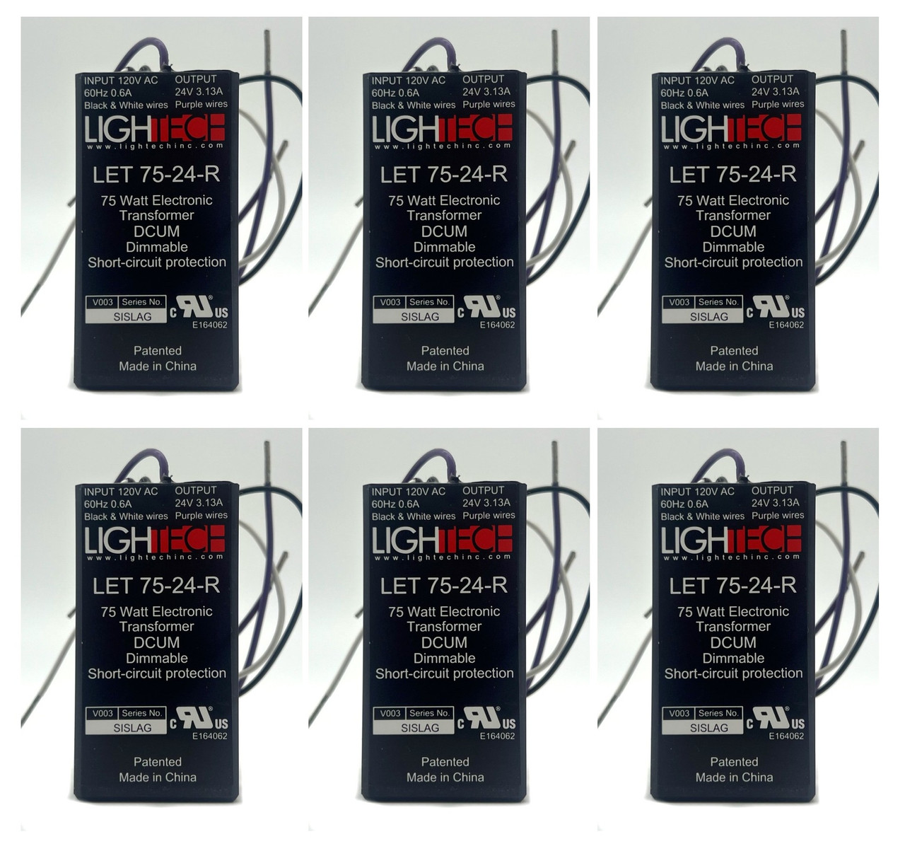 (case of 6) GE 66951 - 75 watt Output 120 volt Input Electronic Halogen Transformer (GELT75A12024SL 66951)
