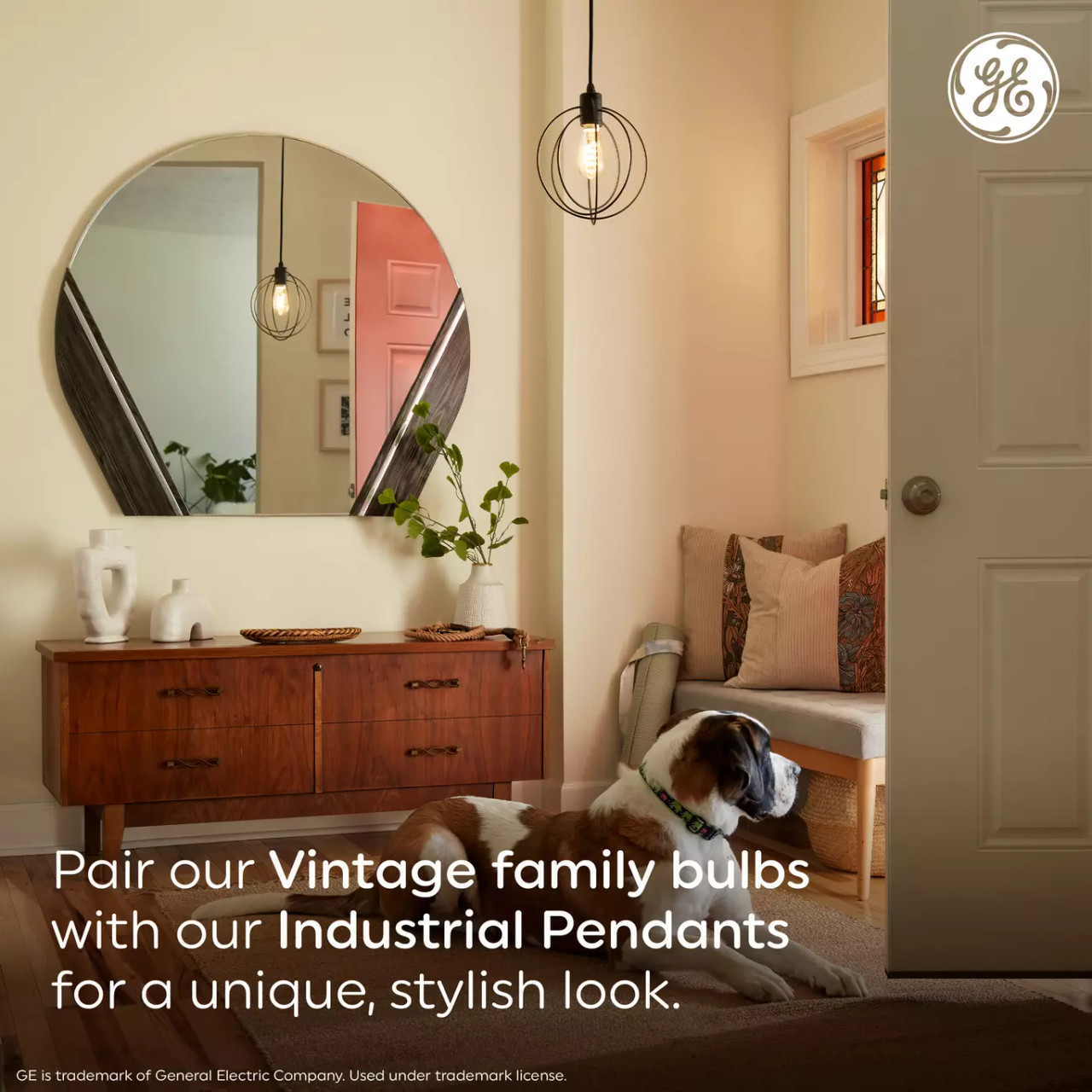 (4 bulbs) GE Vintage Style T8 LED Light Bulb, Tube Light Clear Glass, 25 Watt Replacement, candelabra base, 3 watt, 150 lumen, dimmable