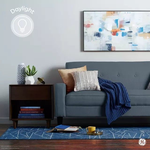 GE LED G16.5 Globe, 3.5 watt 250 lumen, daylight, decorative frosted, candelabra base, dimmable (case of 3 bulbs)