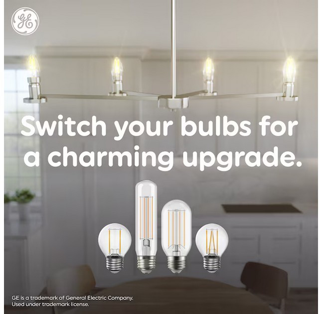 GE refresh LED T10 Light Bulbs, 5.5 watt, 450 lumen, 40 watt equivalent, arctic white, cool daylight, medium base, Dimmable, 8 bulbs