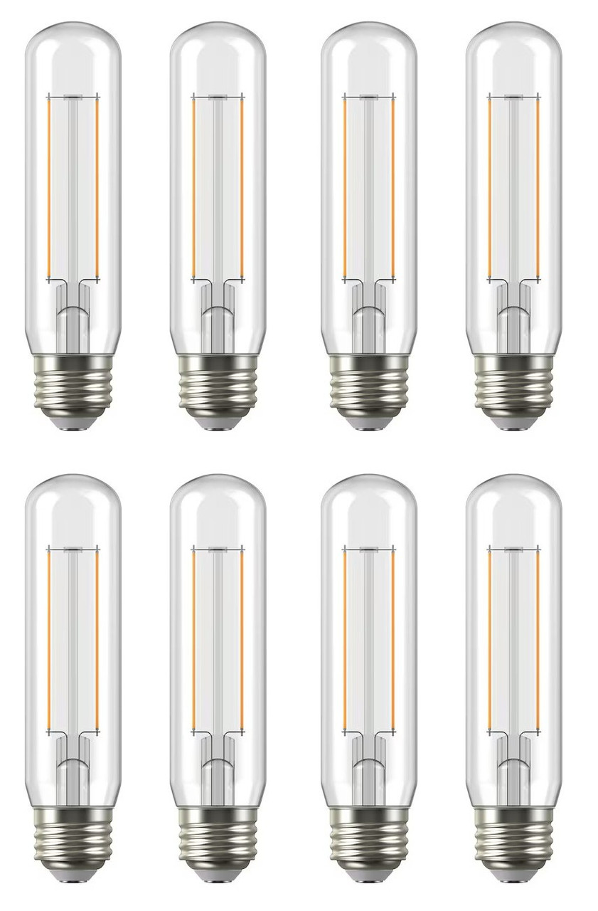 GE refresh LED T10 Light Bulbs, 5.5 watt, 450 lumen, 40 watt equivalent, arctic white, cool daylight, medium base, Dimmable, 8 bulbs
