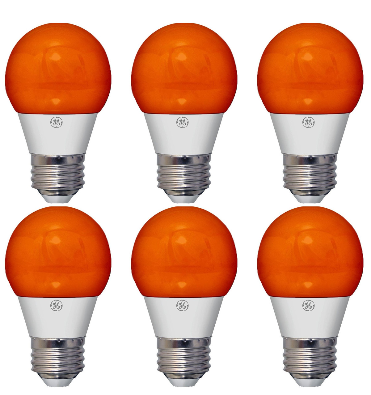 GE Lighting Bitcoin Orange LED A15 Party Light, Crypto Party Bulb with Medium Base, 3-Watt, 4 Lumen, Exuberant Orange, (case of 6 bulbs)  