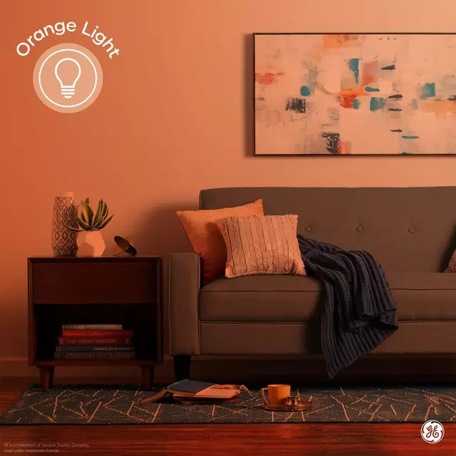 GE Lighting Orange LED A15 Party Light, Party Bulb with Medium Base, 3-Watt, 4 Lumen, Exuberant Orange, (case of 6 bulbs)  