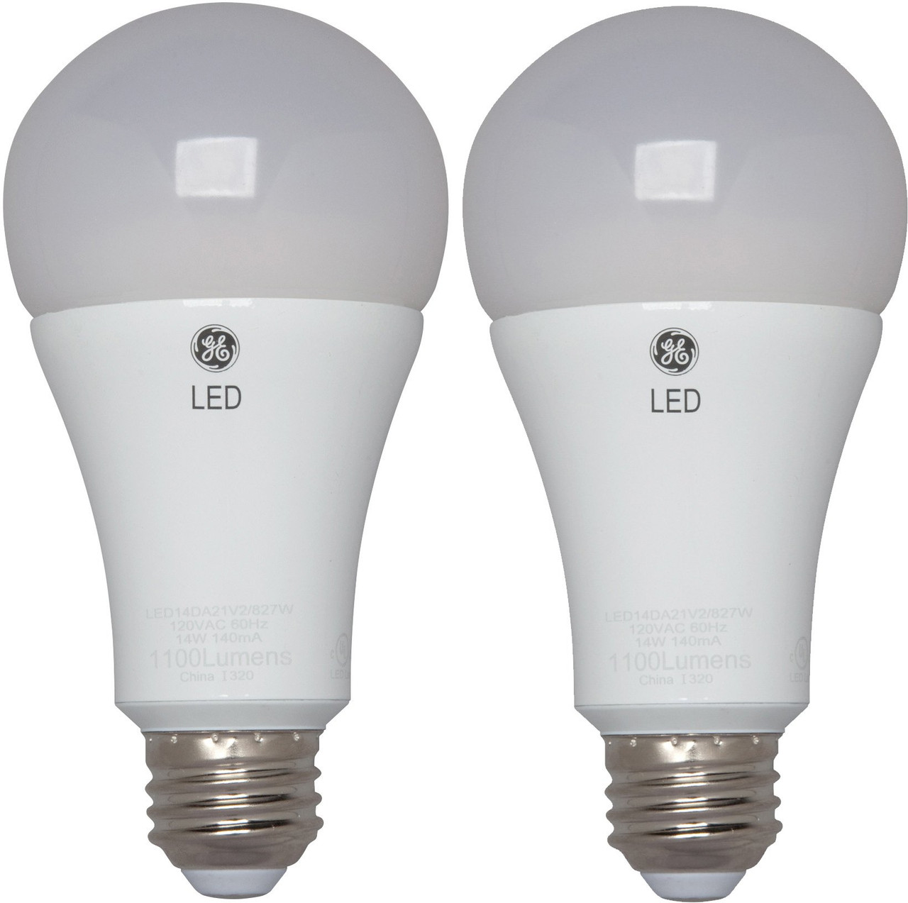 GE Lighting 66117 Dimmable LED A21 Light Bulb with Medium Base, 12-Watt, Daylight, 2-Pack