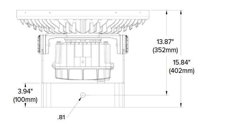 Beacon by Hubbell TSL Turf Sports Lighter LED Floodlight, 108000 lumens, Medium Flood, 740 watts, 4000K Color Temp, 277-480V, Light Grey, TSL-720-4K-UHV-M