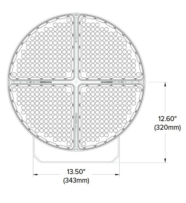 Beacon by Hubbell TSL Turf Sports Lighter LED Floodlight, 108000 lumens, Medium Flood, 740 watts, 4000K Color Temp, 277-480V, Light Grey, TSL-720-4K-UHV-M
