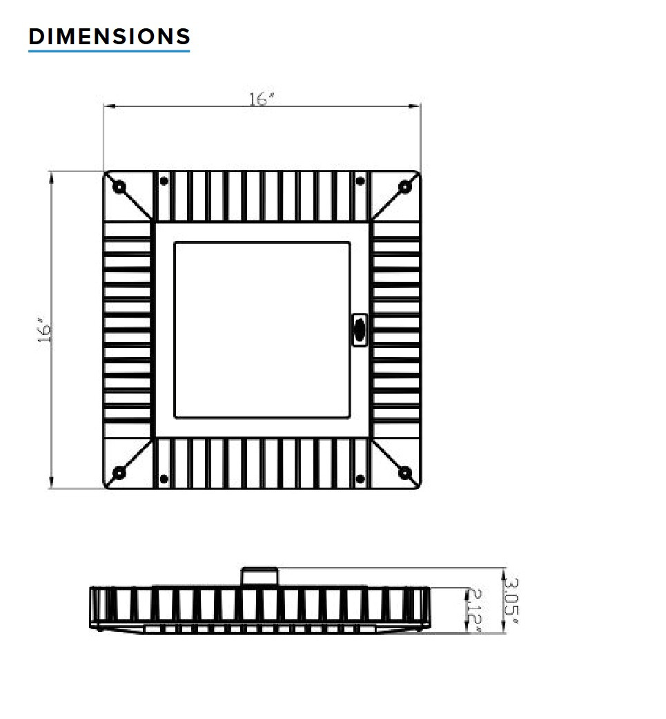 Hubbell Whiteway Canopy Luminaire Surface Mount LED Canopy, 120 watts, 16800 lumens, 4000K, 120-277V, White, CLED-HLHE-7-UNV-S-4-WH
