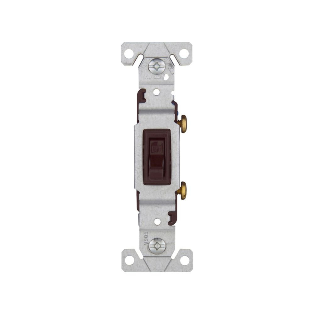 Eaton toggle switch 1301B, #14-10 AWG, 15A, Brown, Single-Pole, Polycarbonate 