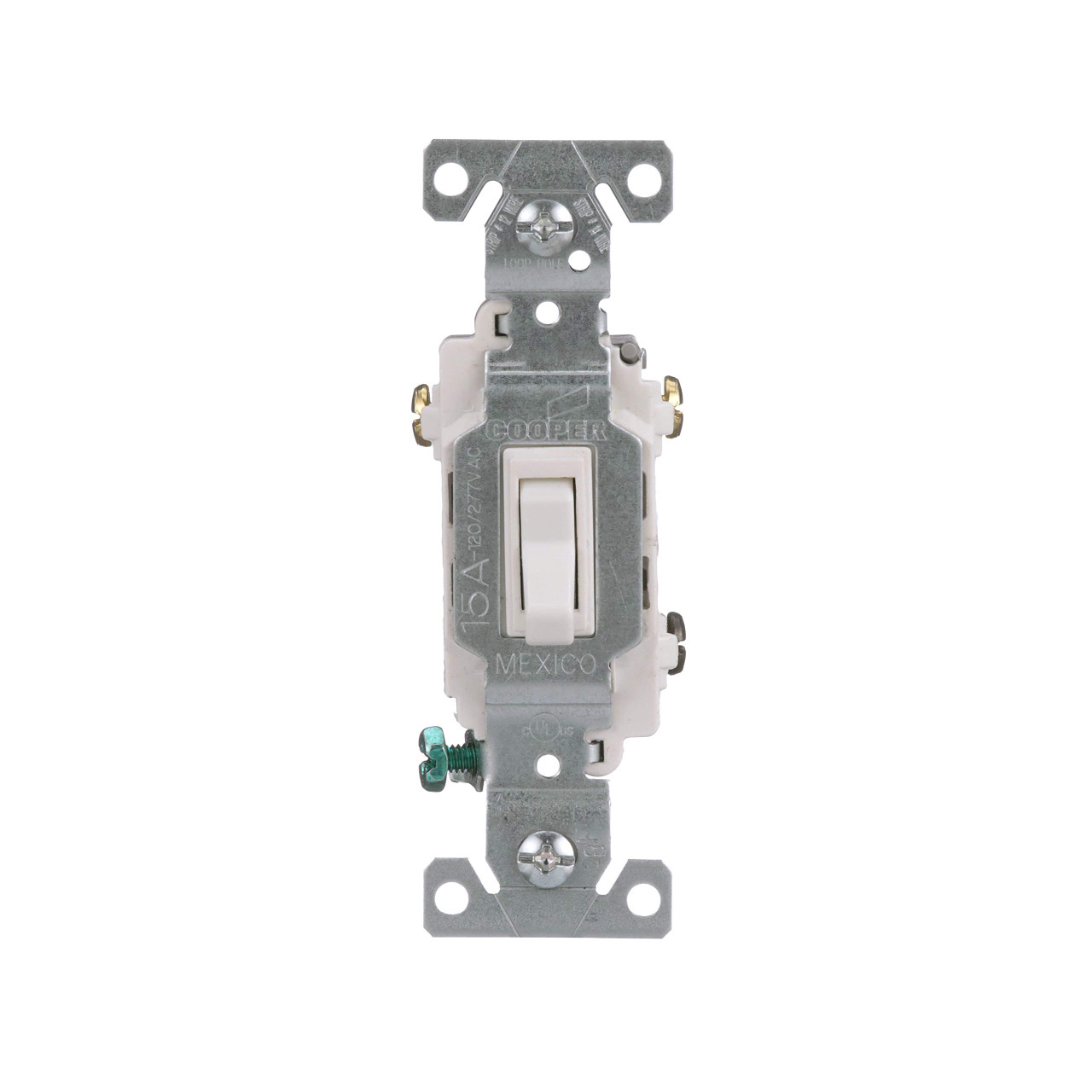 Eaton CSB315STW-SP-L 15-Amp, 120/277-Volt/AC Commercial Specification Grade 3-Way AC Toggle Switch, White