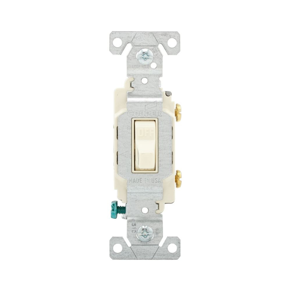 (case of 5) Eaton CS120A 20-Amp 120/277-volt Commercial Grade Single Pole Compact Toggle Switch with Side Wiring, Almond