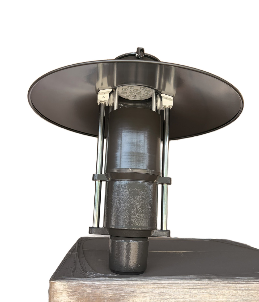 Architectural Area Lighting Outdoor Spectra small scale post top LED Area and Ambiance, beautiful commercial area light, 5000K, with 6 inch Kick Bollar, SP2-STR-Y4-2050-FCO-MOD (KB6 12 LED)- DB