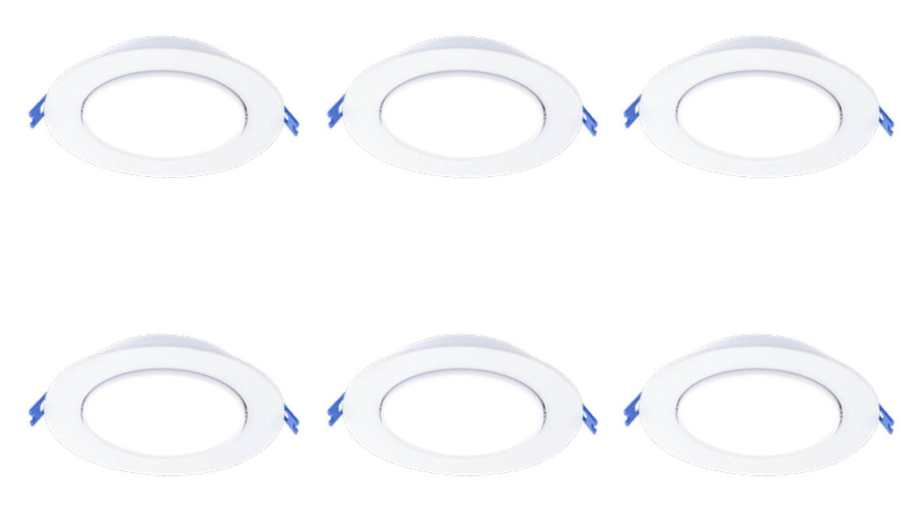 (case of 6) Lightolier LED 6 inch Round Gimbal Downlight, 15 watt 1100 lumen, field selectable 5CCT (2700K, 3000K, 3500K, 4000K, 5000K), 120V, Triac Dimming, White, GB6R11ESCT1W