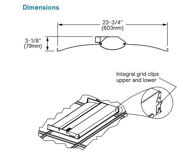 Day-Brite FluxGrid 2ft x 4ft LED Recessed Luminaire Light Fixture, 4300 lumens, 31 watts, 4000K, 120-277V,  2FGXG43L840-4-RS-UNV-DIM, Diffuse Round Ribbed lens