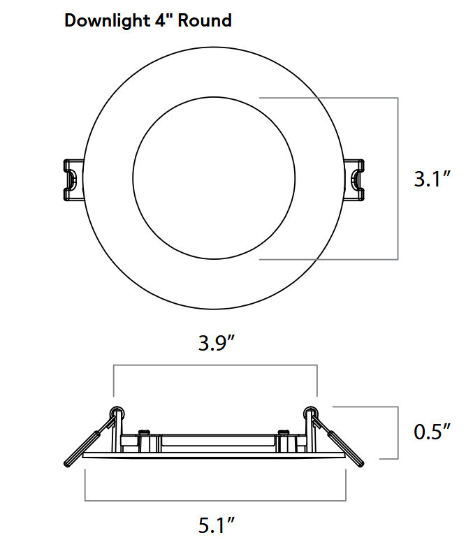 (case of 10) Lightolier LED Flat Round Downlight Wafer, 4 inch Round, 700 lumen, 11 watt, Field Selectable Color (2700, 3000, 3500,4000,5000K), 90CRI, TRIAC Dimming, White, FD4R7ESCT1W