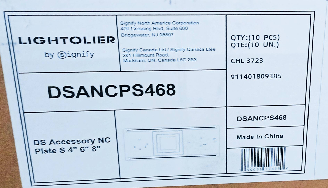 (case of 10) Lightolier Accessory Plate DSANCPS468 Steel Plate 4" 6" 8" Square Plate for new construction, template for electricians and drywall installers