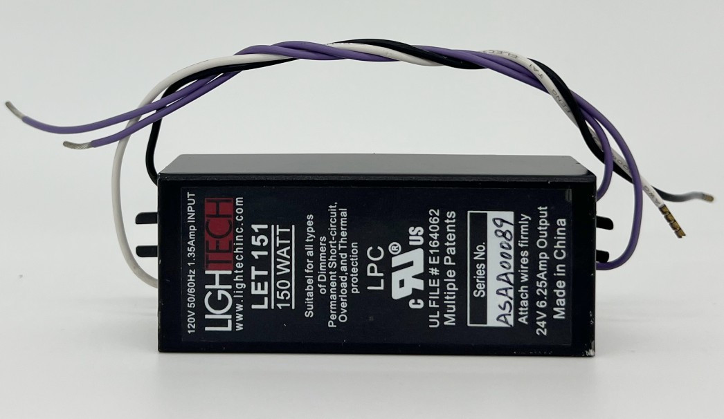 GE 66970 - Lightech 150 watt Output 120 volt Input Electronic Halogen Transformer (LET-151-24V), Dimmable