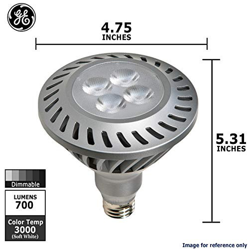 GE 66112 LED12DP38S830/25  Narrow Flood LED PAR38 Light Bulb, 3000K, 700 lumens, medium base, dimmable