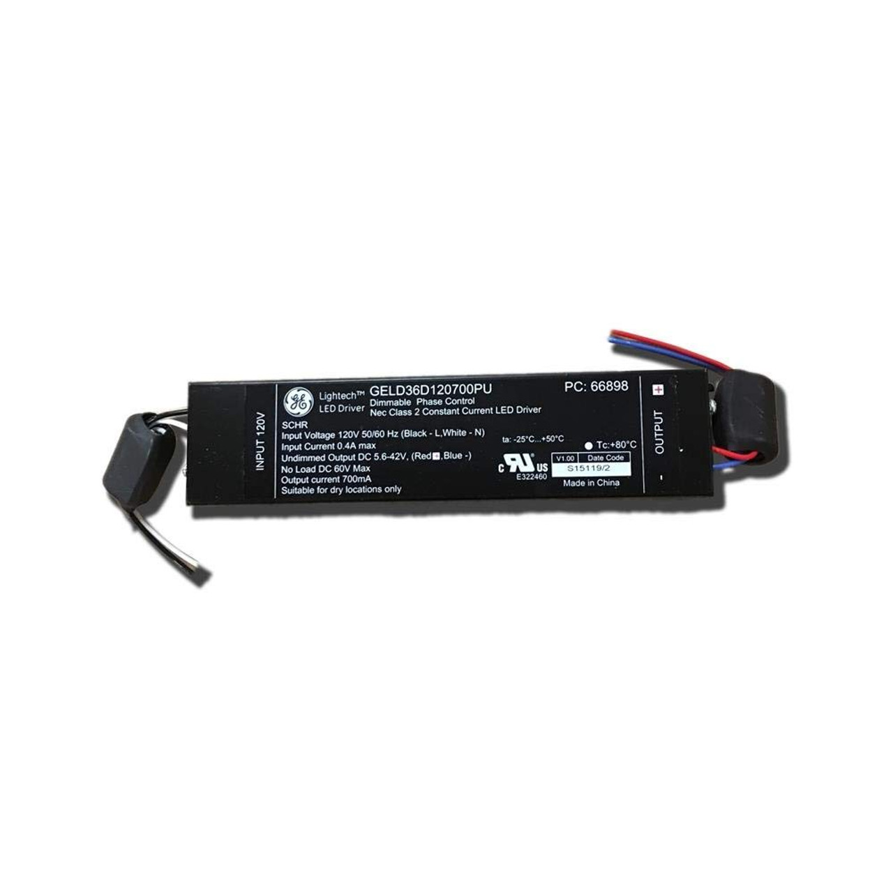 GE 66898-36 watt Output 120 volt Input Constant Current LED Driver (GELD36D120700PU 66898)