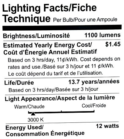 GE LED A21, 12 Watt, 1100 Lumen, 3000K, Dimmable, Medium Screw Base, 5. 16 IN Length, 15000 HR Average Life