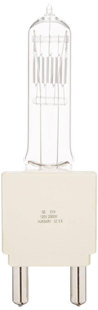  GE 88610 Specialty Halogen Light Bulb (88610) #CYX - 2,000 watt - 120 volt - T10 - Mogul Bi-Post (G38) Base - 3,200K - Quartzline - Showbiz