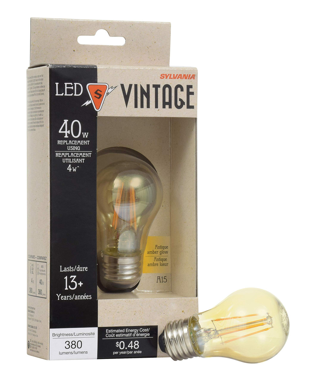 SYLVANIA 74327 LED 4.5With 40W A15 VINTAGE Pack of 6