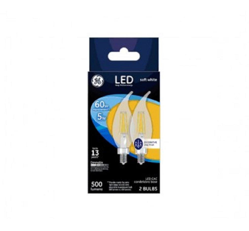 LED CAC BULB CLR 5W 2PK