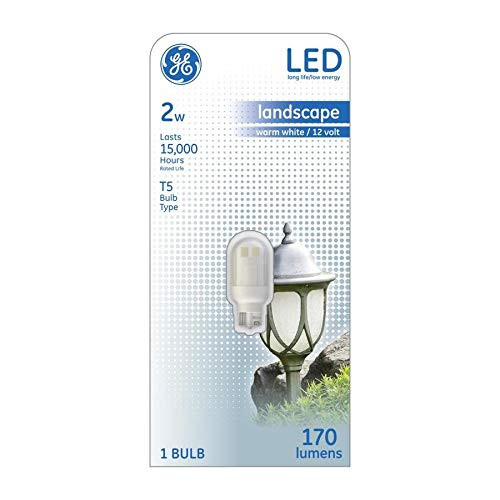 GE 2W LED T5 20 watt Equivalent 170 Lumens Warm White Wedge LED 3000K Landscape Light Bulb