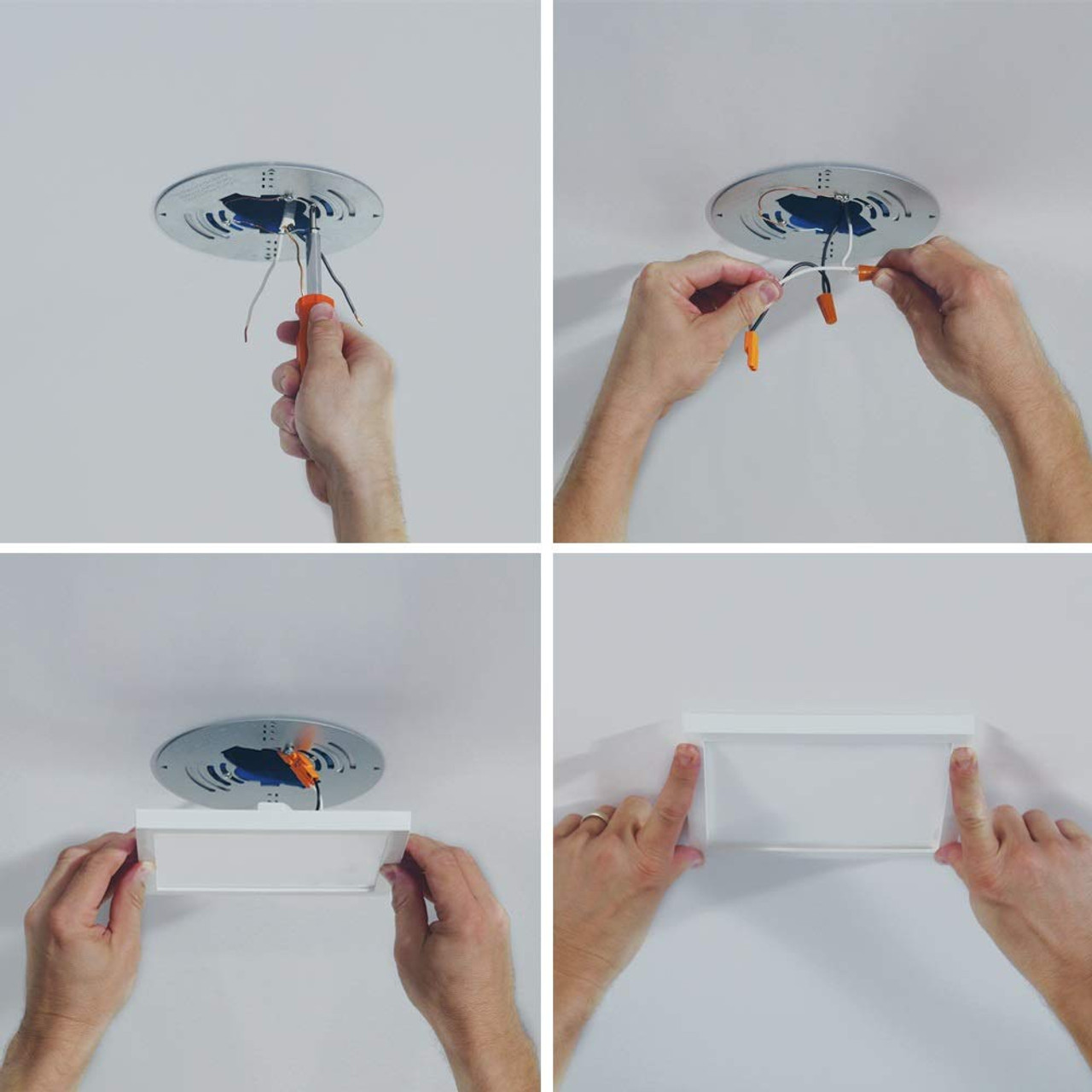 Halo SMD 4 in LED Square Surface Mount white Dimmable LED Recessed Retrofit Downlight (Fits 4 inch Housing Diameter)