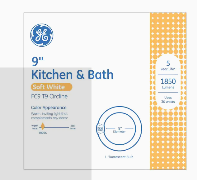GE 30-Watt 9-in 4-pin Circline 3000 K Warm White Circline Fluorescent Light Bulb