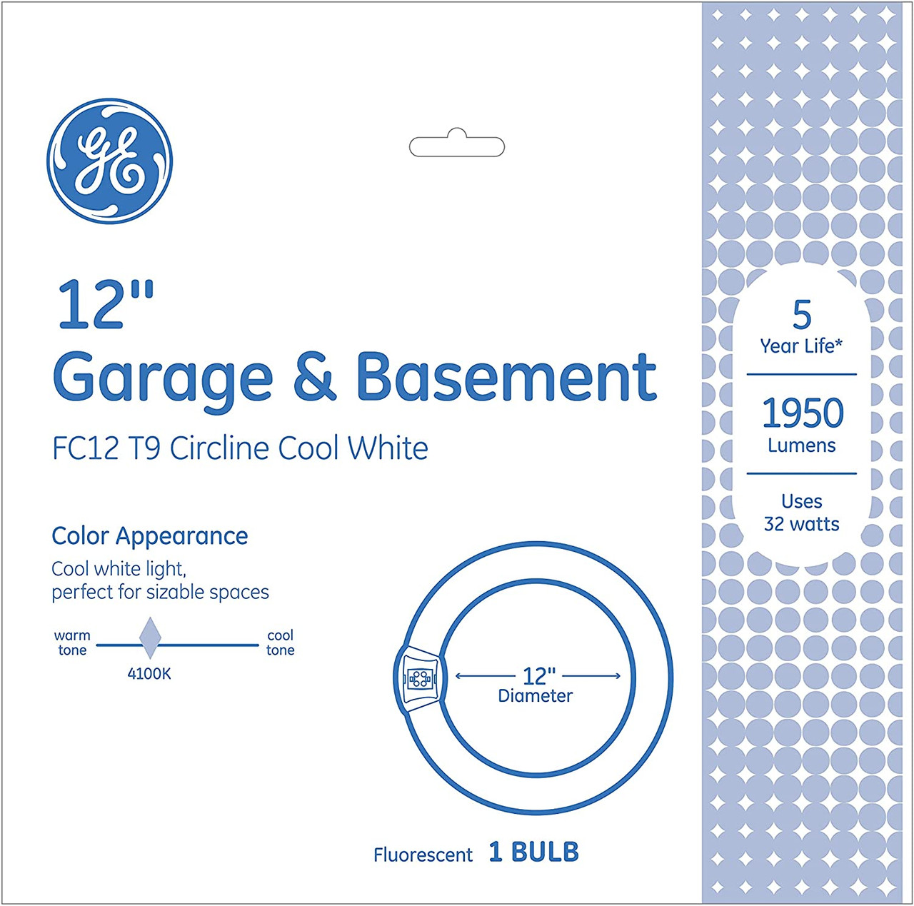GE Lighting 33890 Cool White 12-Inch Diameter Circline Fluorescent Bulb, 32-Watt