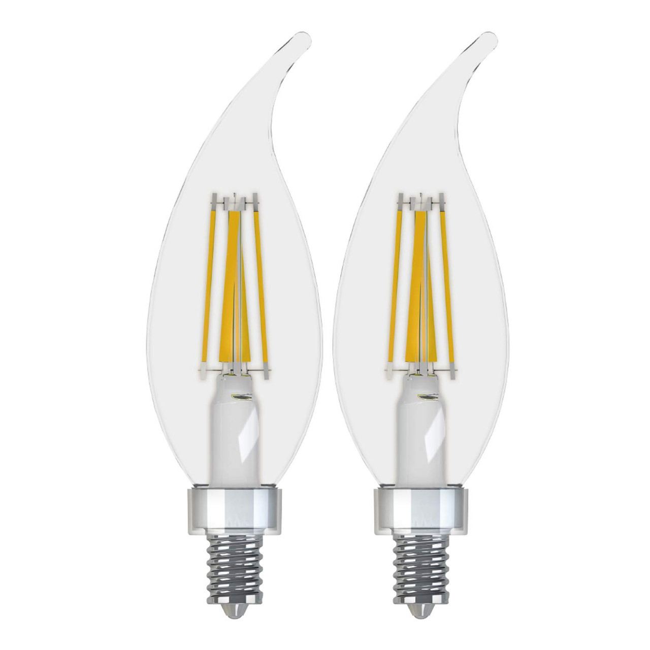 Clear Finish 4-Pack Daylight GE Refresh HD Bent Tip Dimmable LED Light Bulb Candelabra Base 40-Watt Replacement Clear Finish 4-Pack Daylight GE Refresh HD Bent Tip Dimmable LED Light Bulb Candelabra Base 40-Watt Replacement
