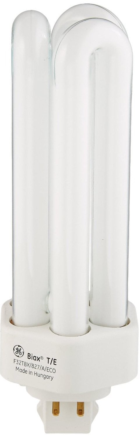 GE 97629 (4-Pack) F32TBX/827/A/ECO 32-Watt Energy Smart Ecolux Triple Tube Compact Fluorescent Light Bulb, 2700K, 2400 Lumens, 82 CRI, T4 Shape, 4-Pin GX24Q-3 Base