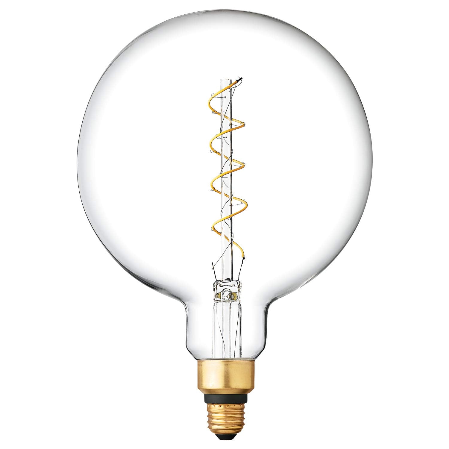 GE Globe LED Vintage Light Bulb, Spiral G63 Clear Glass LED Edison Bulb, 6.5-Watt (40 Watt Replacement Dimmable LED Light Bulbs), 350 Lumen, Medium Base, 1-Pack E26 Edison Bulb Pendant Lighting