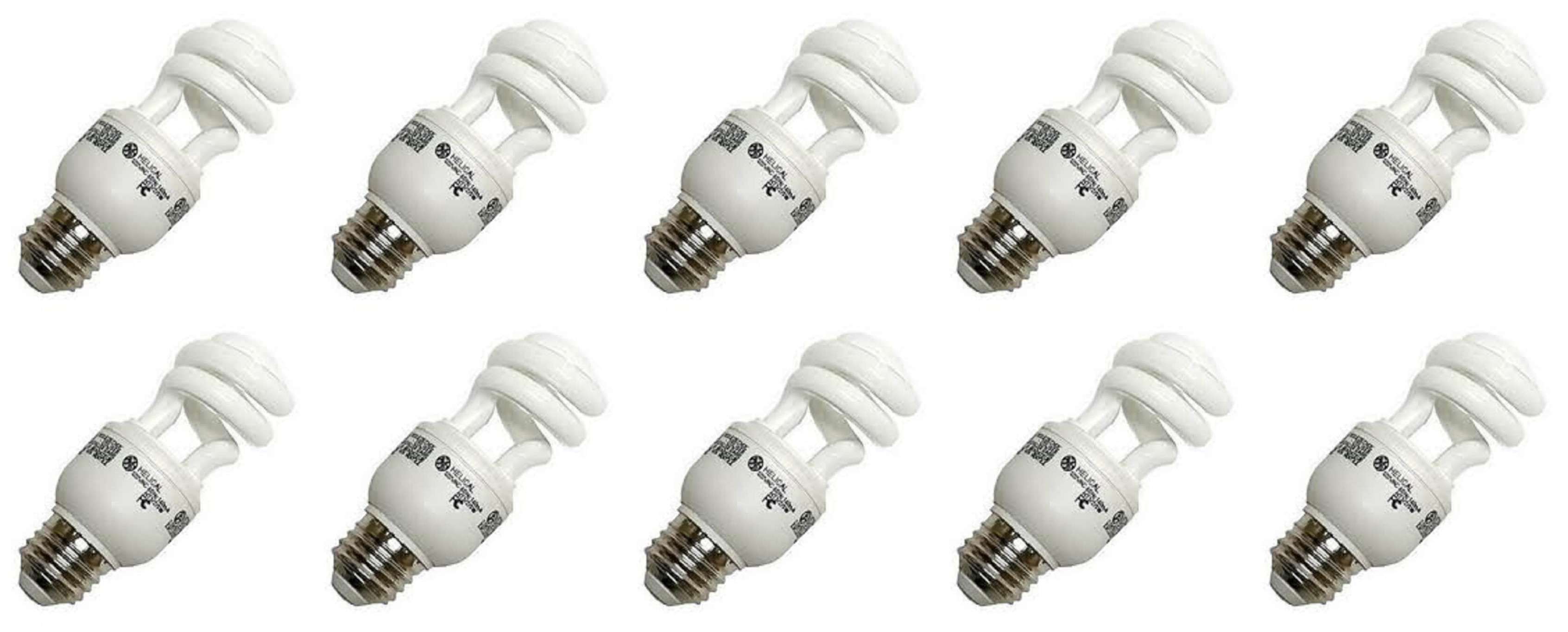 (case of 10) GE 42171 T3 Spiral CFL, Self-Ballasted, Medium Screw (E26) Base, 40 watt equivalent, Cool White, 9 watts, 520 lumens Compact Fluorescent Light Bulb