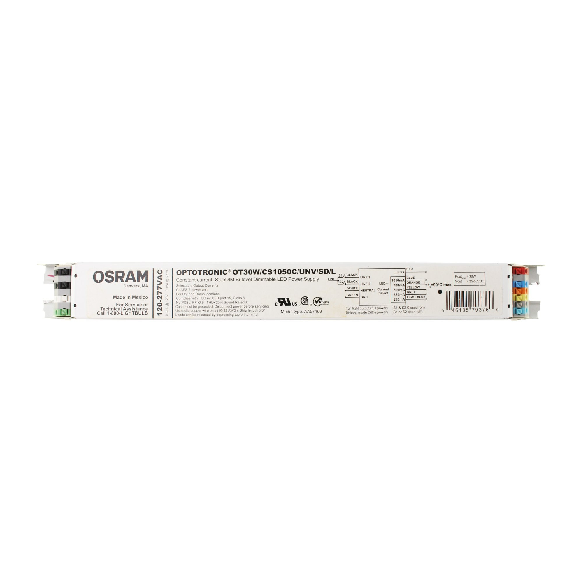 Optotronic OT30W/CS1050C/UNV/SD/L Dimmable LED Power Supply 120/277V