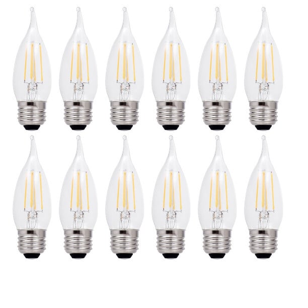 (12 bulbs) Sylvania 40393 LED B10, 25 watt equivalent, 200 lumens, Soft White, Dimmable LED Light Bulb