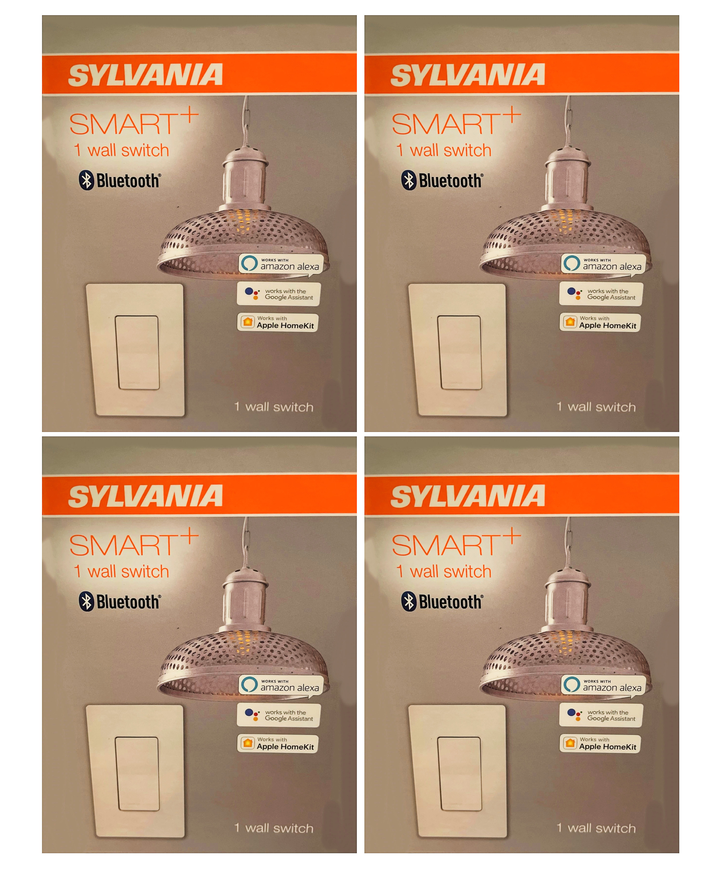 (4 pack) Sylvania SMART+ BlueTooth Wall Switch Works with Amazon Alexa, Google Assistant, Apple Homekit Smart Switch
