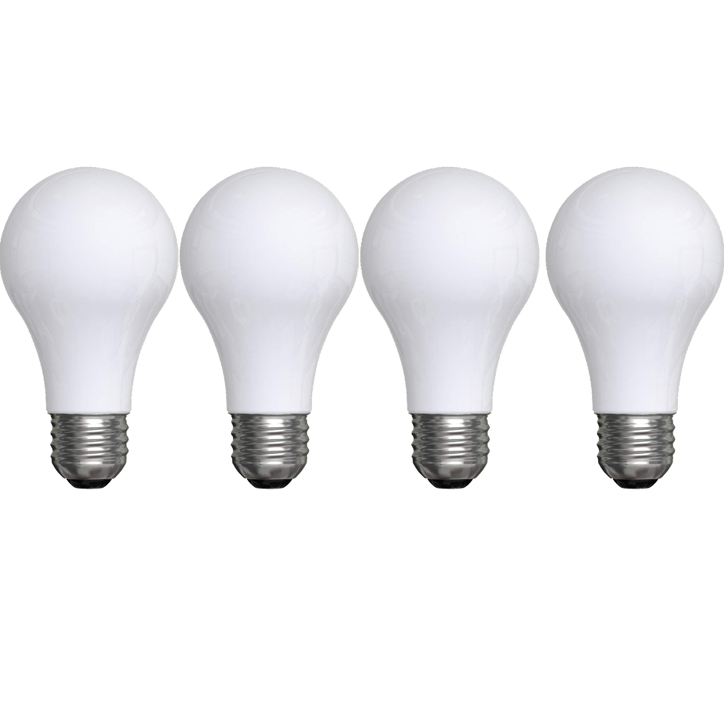 GE Lighting 99190 General Purpose Classic Shape A19 Soft LED 8 (60-Watt Replacement), 760-Lumen Medium Base, 4-Pack, Frosted White